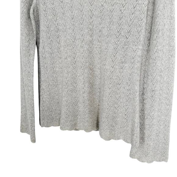 Ann Taylor Medium CASHMERE Sparkly Gray Silver Sweater Shirt Top Christmas - Picture 5 of 8